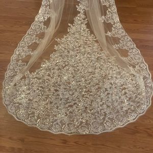 Beautiful Gold Sequin Wedding Veil